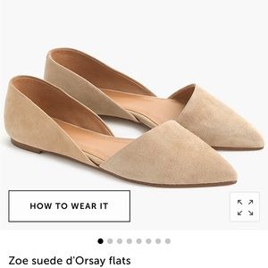 J Crew Factory Zoe suede d'Orsay flats